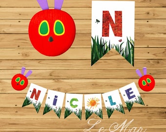 Eric Carle the Very Hungry Caterpillar Birthday Party Bunting Welcome ...