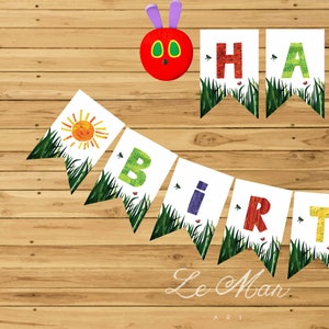 Eric Carle The very Hungry Caterpillar Birthday Party Bunting "Happy Birthday" Banner DIGITAL DOWNLOAD