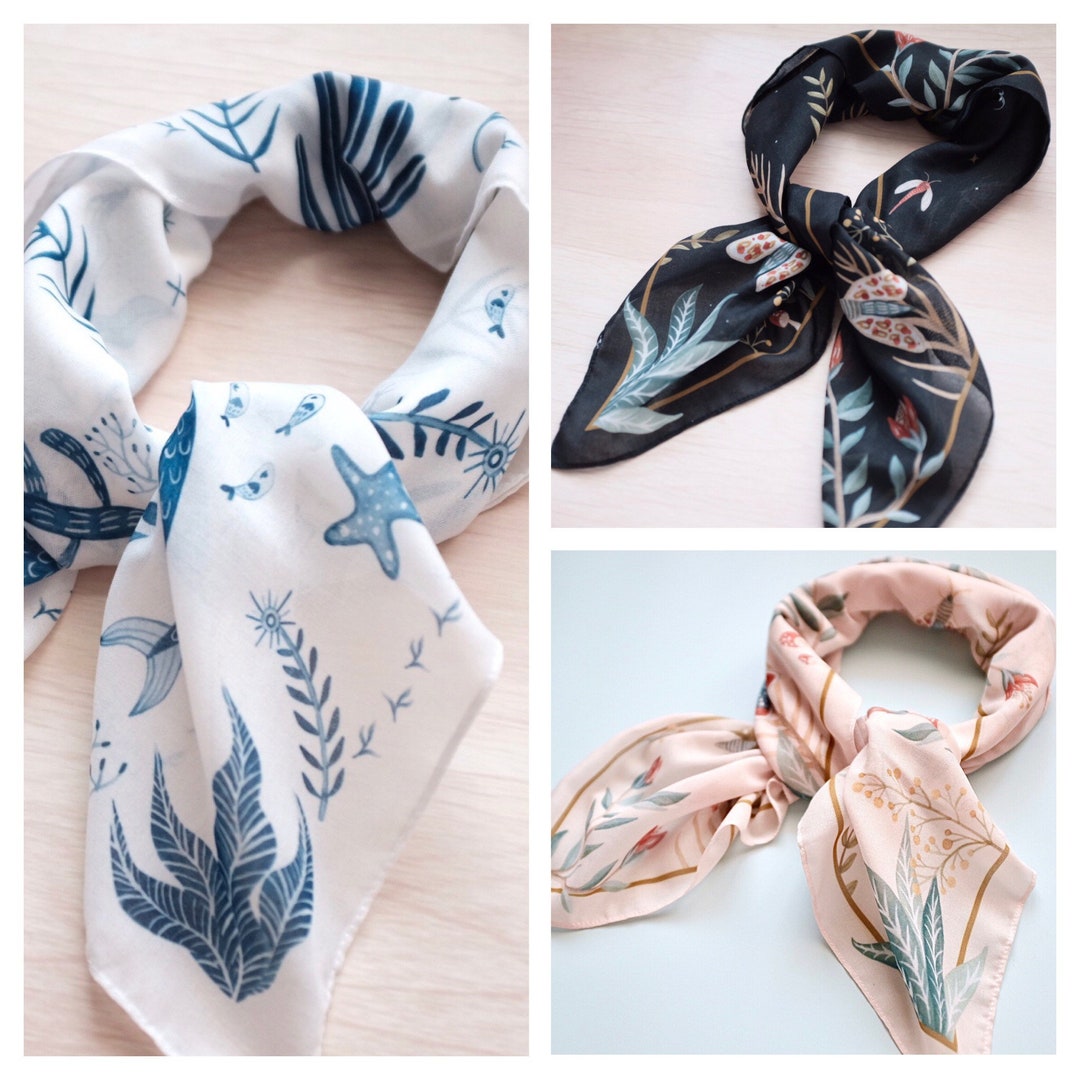 Moth Neck Scarf / Mermaid Scarf 70x70cm - Etsy