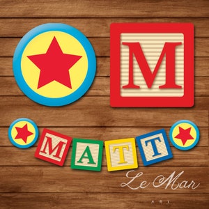 Toy Story alphabet blocks birthday party bunting / &quot; name &quot; bunting banner DIGITAL DOWNLOAD