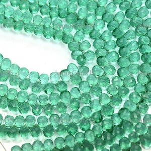 7 Inch Strand, Super Finest Quality, Emerald Green Quartz Faceted Fancy Drops Shape Beads, Size-5x7mm Approx