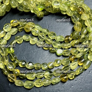 100%天然ベソナイト製、色合いが美しい滑らかなナゲット型ビーズ、7～9mm（長さ・サイズに多少のばらつきあり）