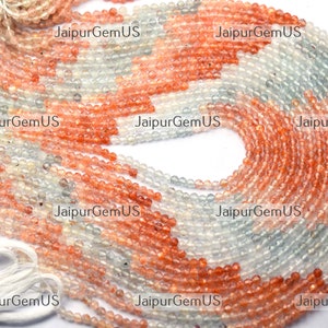 12 Inches Strand, AAA+ Super Quality, 100% Natural Oregon Sunstone Shaded Faceted Round Shape Beads, Size-3.20mm