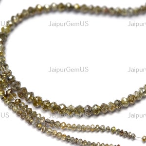 7 Inch Strand, AAA+ Super Quality, Rare Natural Brawn Champagne Diamond Faceted Rondelles Shape Beads, Size-1.50-2.50mm Approx (Diamond-005)