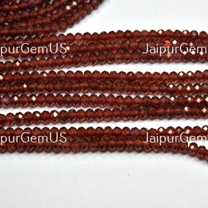 12 inch Strand, Natural Mozambique Garnet Faceted Rondelle Shape Beads, Size-4.00mm