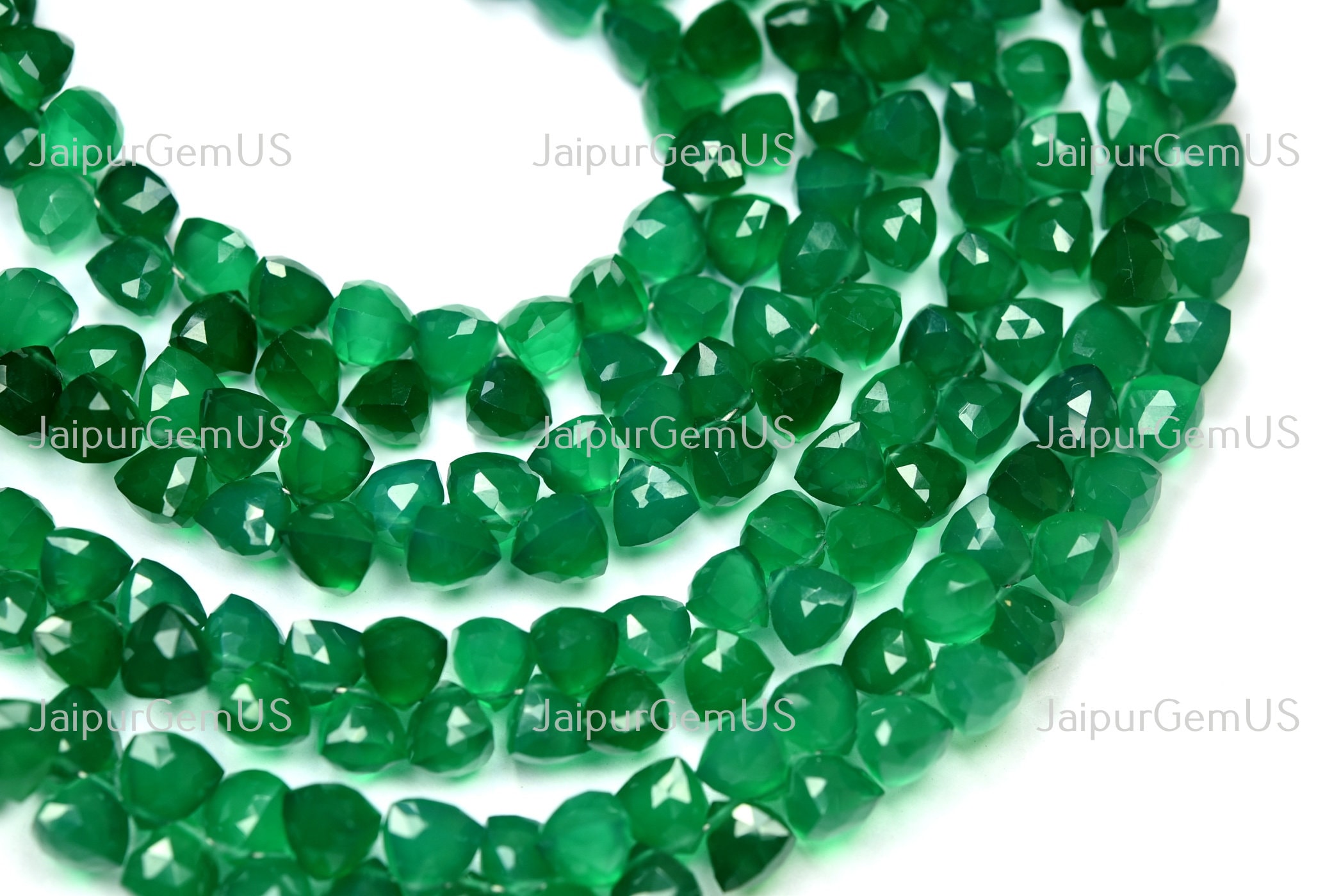 8 Inches Strand, Very Good Quality, Natural Green Onyx Fancy