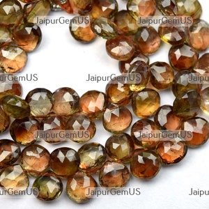 8 Inch Strand, Super Finest Quality, 100% Natural Andalusite Gemstones Faceted Heart Shape Beads, Size-4.50-5.00mm Approx (And-005)