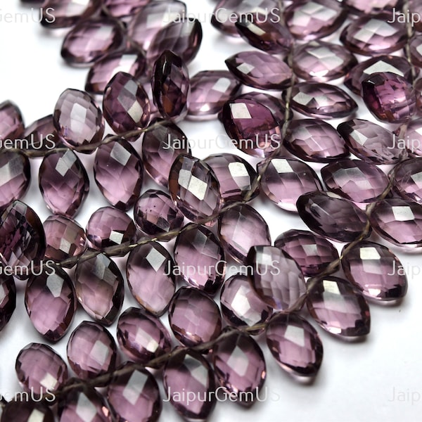 5 Matched Pair, Finest Quality, Kunzite Pink Hydro Quartz Faceted Marquise Shape Beads, Size-8x12mm