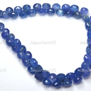 8.50 Inch Strand, Very Good Quality, Natural Tanzanite Gemstones Faceted Onion Shape Beads, Size-6.00-7.00mm (TZ-009)