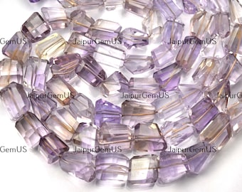 8 Inches Strand, Super Finest Quality, 100% Natural Ametrine Gemstones Faceted Fancy Nuggets Shape Beads, Size-8.00-14.00mm Approx