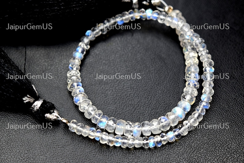 Size-3.00-4.00mm WR-009 7 Inch Strand Natural White Rainbow Fancy Faceted Rondelle Shape Beads Super Quality