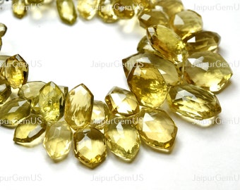 8 Inches Strand, Natural Beer Quartz Fancy Faceted Hexagon Shape Beads, Size-9.50-23.50mm
