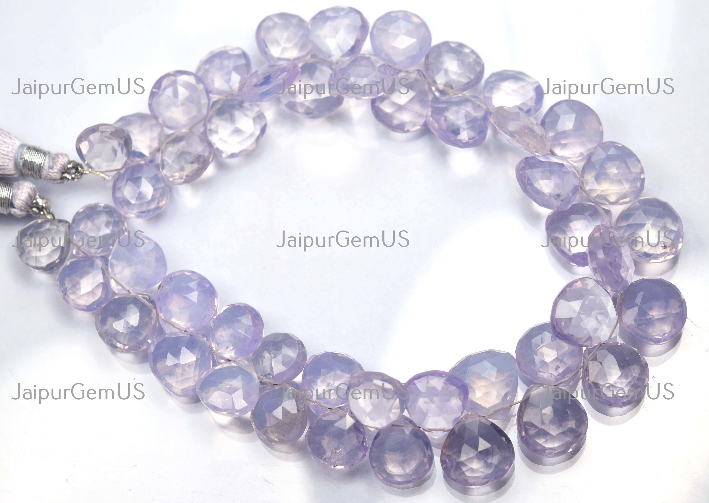 4.50 インチ ストランド、AAA+ 品質、100% 天然ラベンダー アメジスト