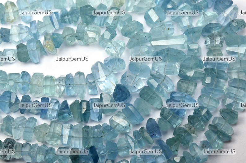 100 Natural Blue Aquamarine Quality, Gemstone Faceted Fancy