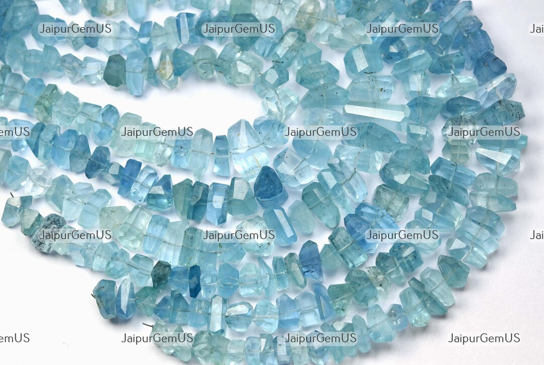 100 Natural Blue Aquamarine Quality, Gemstone Faceted Fancy