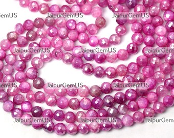 Super Gorgeous Quality, Mystic Pink Color Natural Moonstone Faceted Rounds Shape Beads, Size-6.00mm Approx (Strand Length Variation)