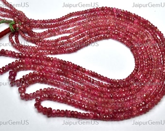 16 Inches Long Strand,Natural Burma Pink Spinel Faceted Rondelles Size 4-2.25mm 003