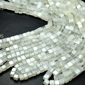 16 Inch Strand, Gorgeous Quality, Natural Moonstone Fancy Box Smooth Shape Beads, Size-4-5mm