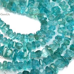 7 Inches Strand, Super AAA+ Quality, 100% Natural Apatite Gemstones Faceted Fancy Nuggets Shape Beads, Size-7-9mm Approx