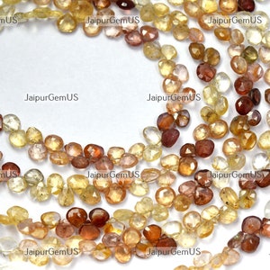 Natürliche Champagner Zirkon Shaded Edelsteine, superfeinste Qualität, facettierte ausgefallene Herzform Perlen, 15,5 cm Strang, Größe-4.50-5.00 mm, Länge:ca