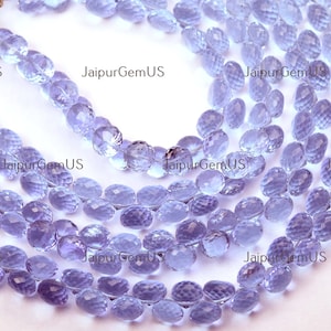 8 inch streng, super beste kwaliteit, lavendel kwarts facet fancy ui vorm kralen, grootte-7.00mm ongeveer
