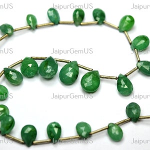 8.50 Inches Strand, 24 Pieces Beads, Good Quality, Natural Ruby Green Dyed Fancy Faceted Pear Shape Beads, Size-6.50-10.50mm (Ruby-005)
