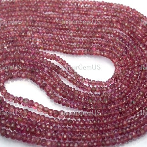 18 Inches Strand, Gorgeous Quality, 100% Natural Red Spinel Gemstones Faceted Rondelle Shape Beads, Size-2.00-4.00mm Approx (SP-058)