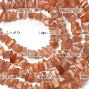 7 Inches Strand, Super AAA+ Quality, 100% Natural Sunstone Faceted Fancy Nuggets Shape Beads, Size-7-9mm Approx