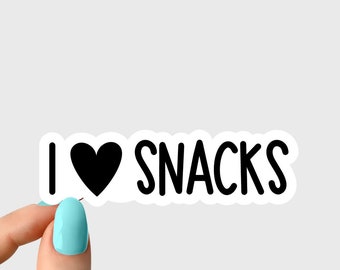 i heart love snacks sticker funny stickers, snacks laptop decals, snacks tumbler stickers, water bottle sticker, water bottle decals,