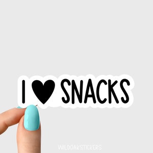 i heart love snacks sticker funny stickers, snacks laptop decals, snacks tumbler stickers, water bottle sticker, water bottle decals,
