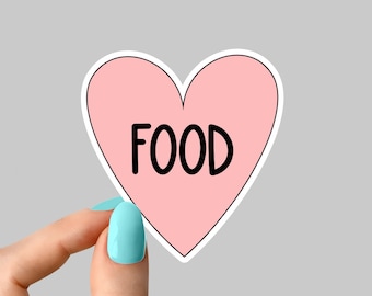 pink heart food sticker funny stickers, snacks laptop decals, snacks tumbler stickers, water bottle sticker, water bottle decals,