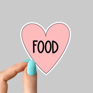 pink heart food sticker funny stickers, snacks laptop decals, snacks tumbler stickers, water bottle sticker, water bottle decals,