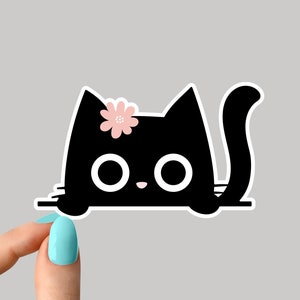 Sticker chat furtif, stickers fleur de chat, sticker fleur chat furtif, sticker maman chat rigolo, sticker amoureux des chats, numéro de licence fb_619e7a2a5b441