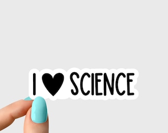 Eu amo adesivos científicos, adesivos científicos para decalques de laptop e copo, eu amo adesivos científicos, adesivos de biologia, adesivo de química
