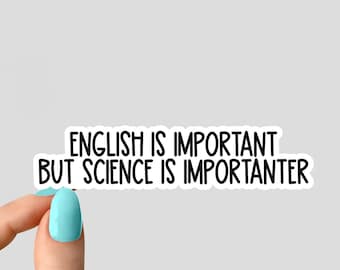 englisch ist wichtig aber wissenschaftliche aufkleber, biologie aufkleber, wissenschaftliche aufkleber für becher, wissenschaftliche aufkleber und laptop aufkleber