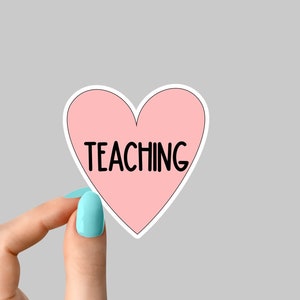 Adoro ensinar adesivos, decalques engraçados para laptop de professores, adesivos engraçados para professores, inspiradores para garrafas de água e laptops