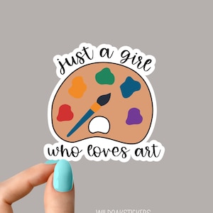 Solo una chica a la que le encantan las pegatinas artísticas, las pegatinas divertidas de paletas de artistas, las pegatinas para portátiles con pintura artística, las pegatinas para pintar, me encanta pintar pegatinas
