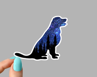 dog blue universe moon sticker, dog universe sticker, funny dog stickers, dog lover stickers, tumbler stickers, water bottle sticker
