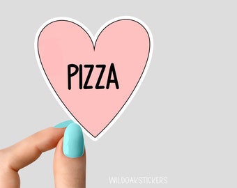 pink heart pizza sticker sticker, pizza laptop stickers, pizza funny stickers, sarcasm laptop decal, tumbler sticker, water bottle sticker