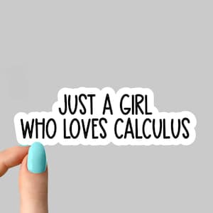 Sticker juste une fille qui aime les calculs, autocollants de professeur de mathématiques, autocollants de maths pour ordinateur portable, décalcomanies de maths pour bouteille d'eau, autocollant de bureau