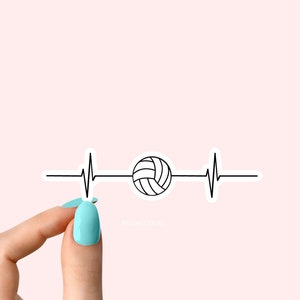 volleybal hartslagsticker laptopstickers, grappige volleybalstickers, volleybal laptopstickers, bekerstickers, voetbalstickers