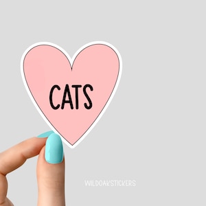 Sticker chat coeur rose, sticker maman chat, stickers maman chat rigolos, stickers amoureux des chats, stickers gobelet, sticker bouteille d'eau, stickers chat
