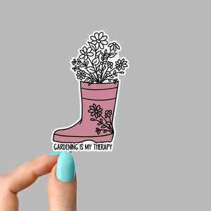 Gartenarbeit ist meine Therapie Aufkleber, Gartenaufkleber, Gartenboot Aufkleber, Topfpflanzen Sukkulenten Aufkleber, Pflanzenaufkleber