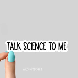 Háblame pegatinas de ciencia, pegatinas de ciencia para portátiles y calcomanías de vaso, me encantan las pegatinas de ciencia, pegatinas de biología