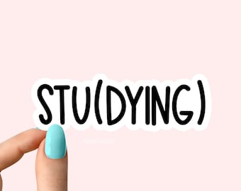 studying sticker, funny stickers, laptop decals, tumbler stickers, studying stickers, water bottle sticker, college water bottle decals,