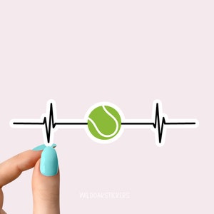 Tennisball Herzschlag Aufkleber Laptop Aufkleber, lustige Tennisaufkleber, Tennis Laptop Aufkleber, Tennisbecher Aufkleber, Tennis Aufkleber
