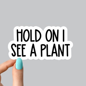 Espera, veo una pegatina de planta, pegatinas de mamá de plantas en macetas, pegatinas de plantación suculentas, pegatinas de vida vegetal