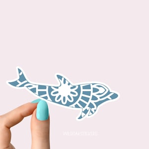 Delfin Mandala Aufkleber, Delfin Mandala Aufkleber, Ozean Aufkleber, Delfin Laptop Aufkleber, Becher Aufkleber, Delfin Wasserflasche Aufkleber