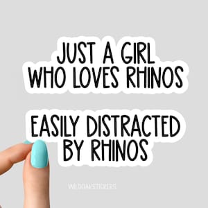 just a girl who loves rhinos sticker, rhinos funny sticker, just a girl who loves rhinos laptop rhinos decal, rhinos stickers