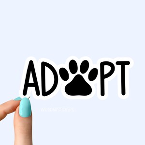 Stickers Adoptez un chien pour ordinateur portable, Adoptez des chiens inspirants pour les bouteilles d'eau et les ordinateurs portables, Stickers rigolos pour gobelets, Stickers pattes de chien